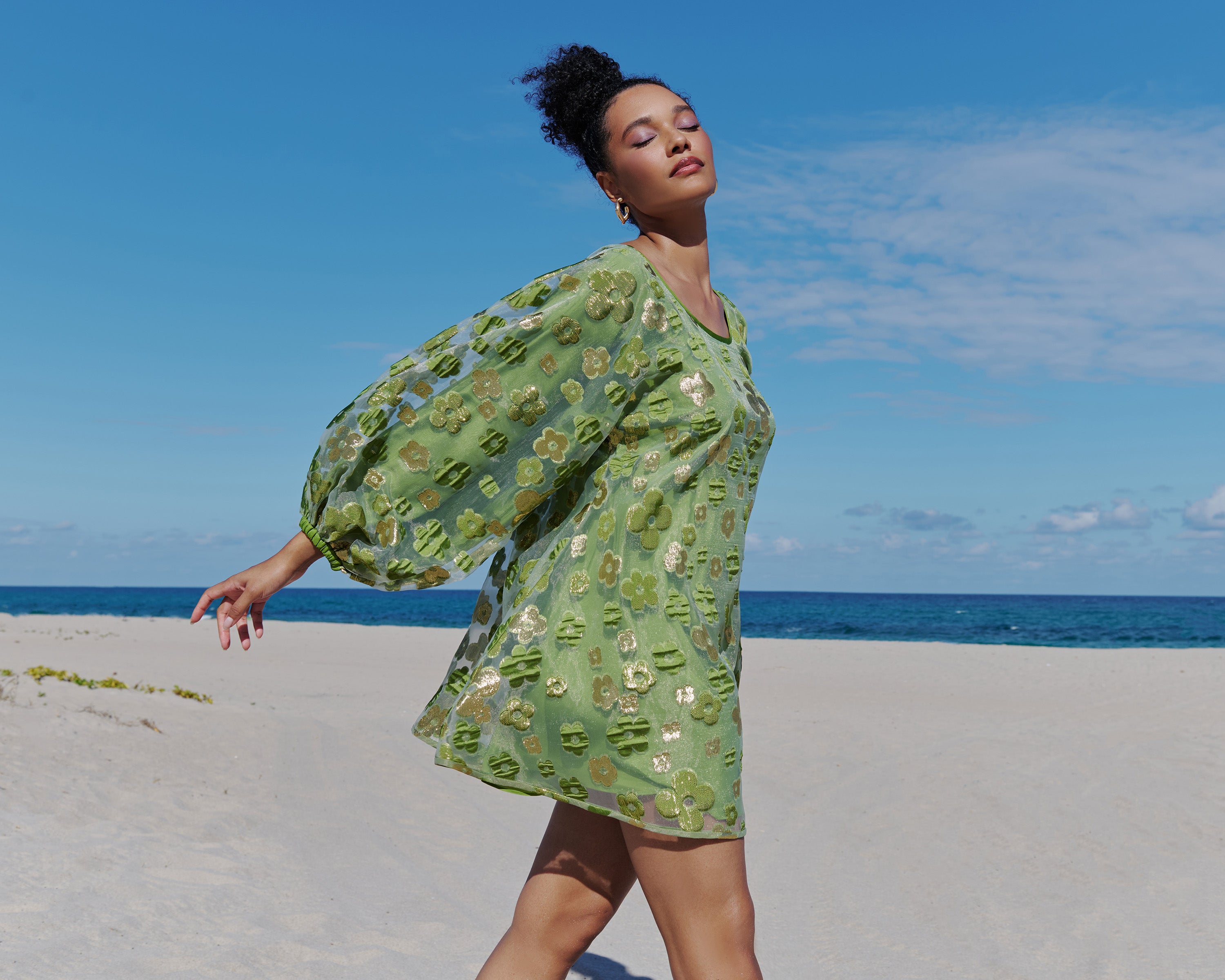 Retro Green Organza Good Luck Dress Arianne Elmy Retro Green Organza Good Luck Dress Arianne Elmy