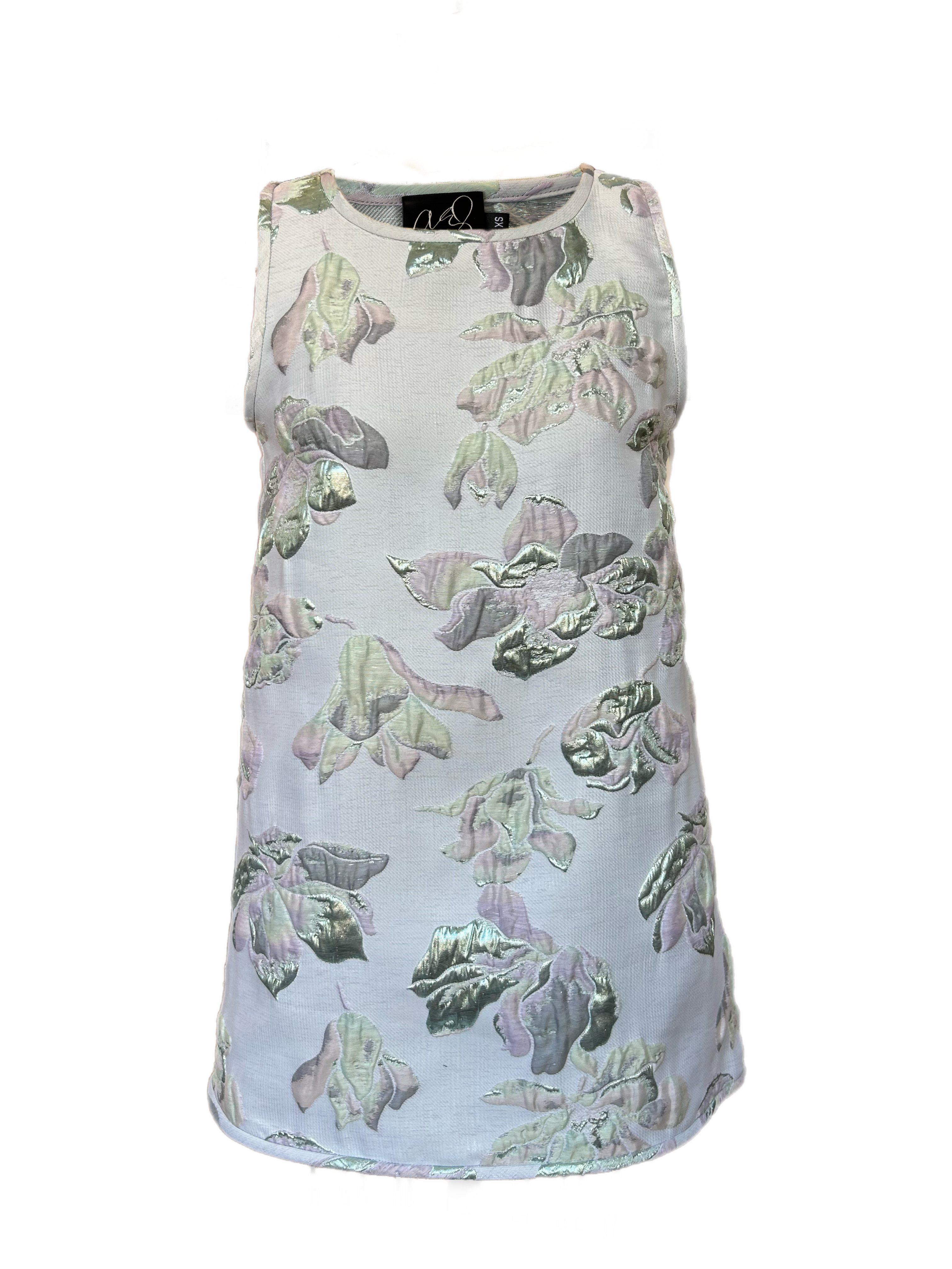 Sky Blue Jacquard Swing Swing Dress - Arianne Elmy
