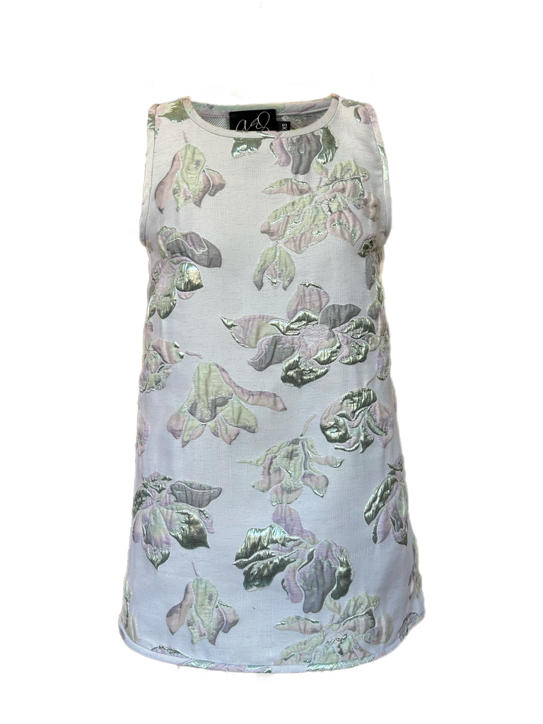 Sky Blue Jacquard Swing Swing Dress - Arianne Elmy