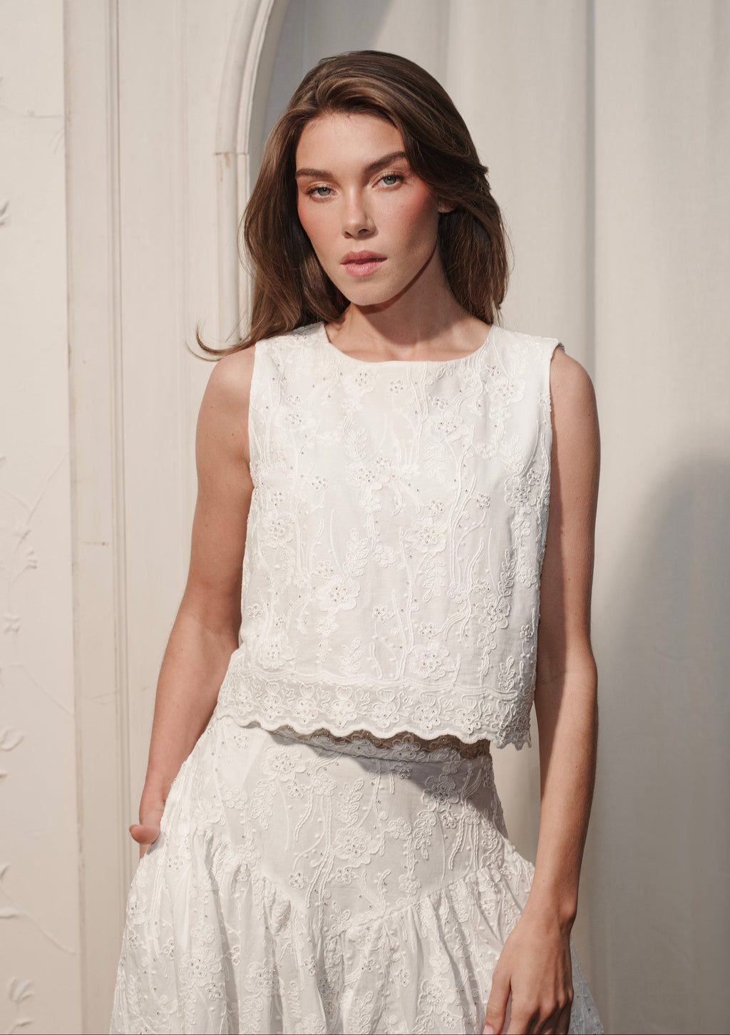 Embroidered Scalloped Top - Arianne Elmy