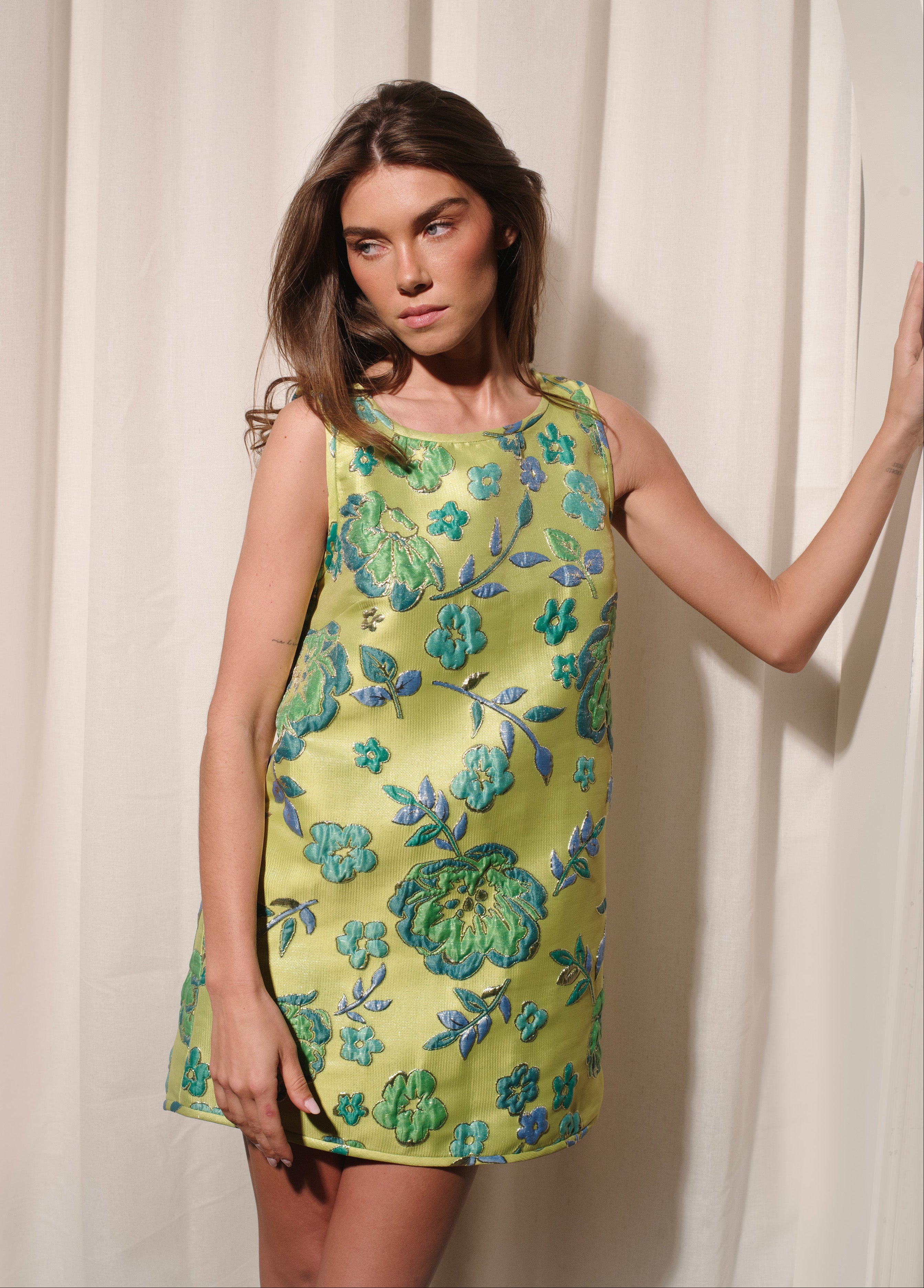 green jacquard dress Vestido Midi Jessica Jacquard - Verde