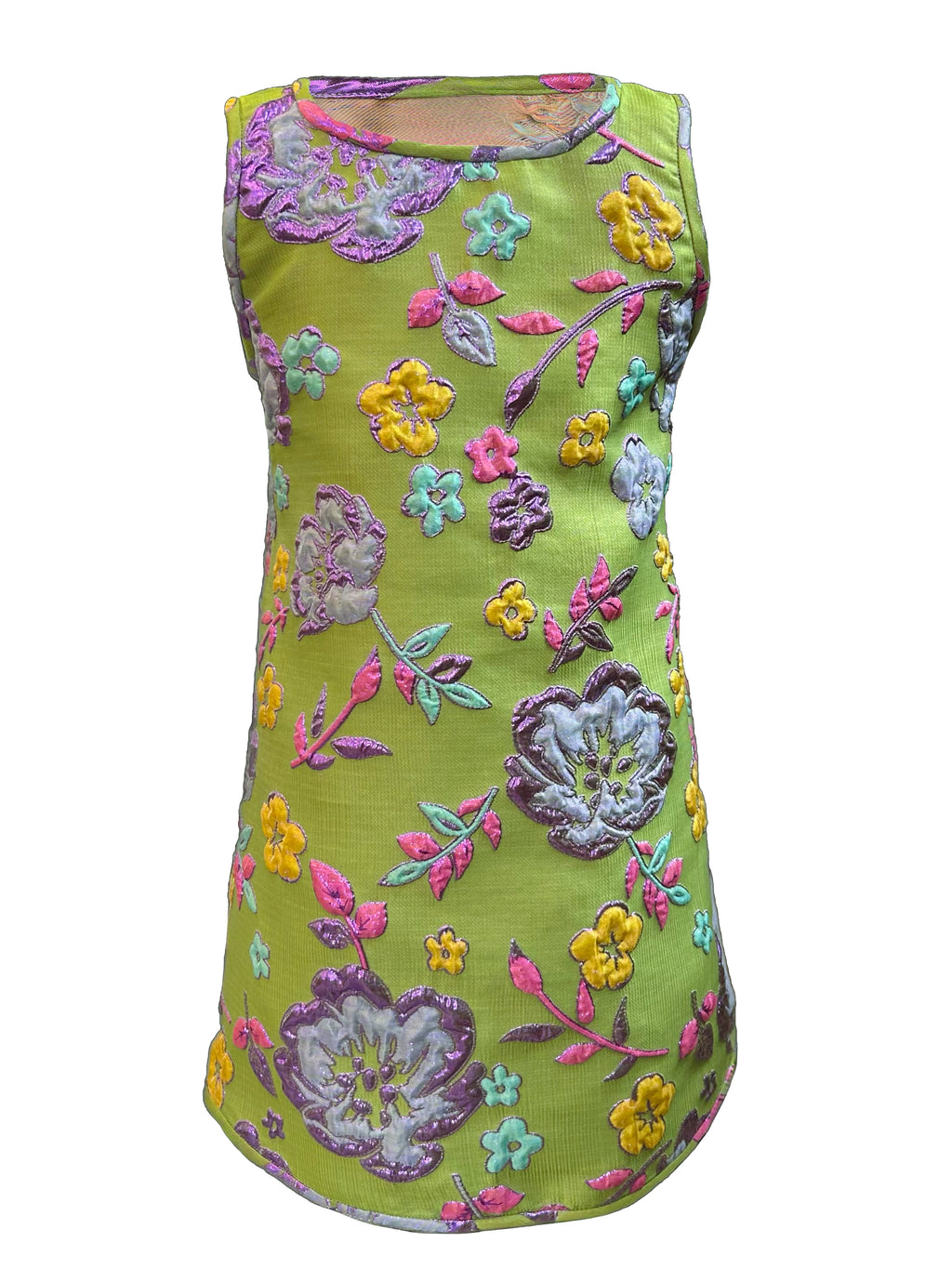 Retro Green Jacquard Swing Swing Dress - Arianne Elmy