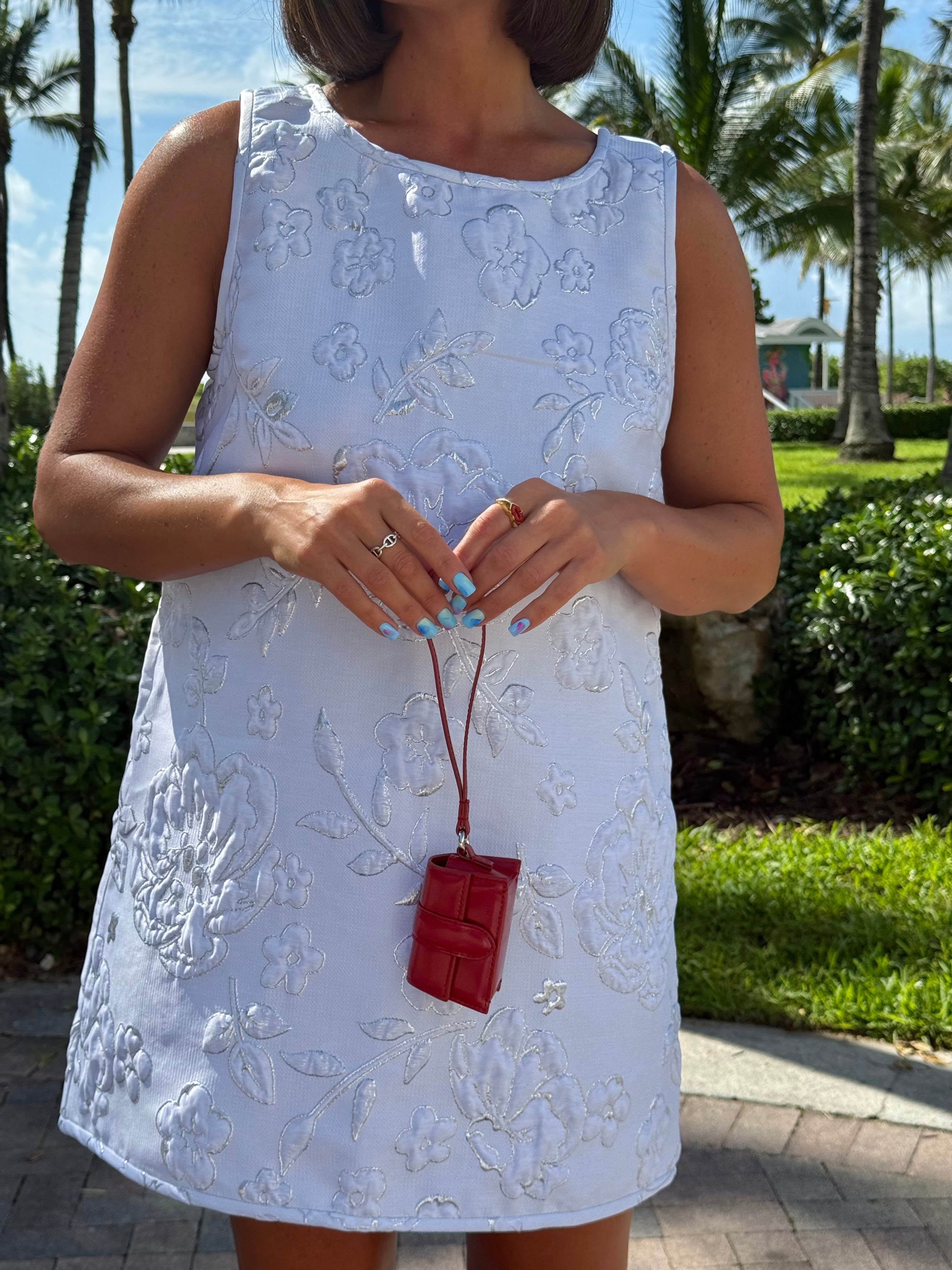 All White Jacquard Swing Swing Dress, L / All White All White Jacquard Swing Swing Dress, L / All White