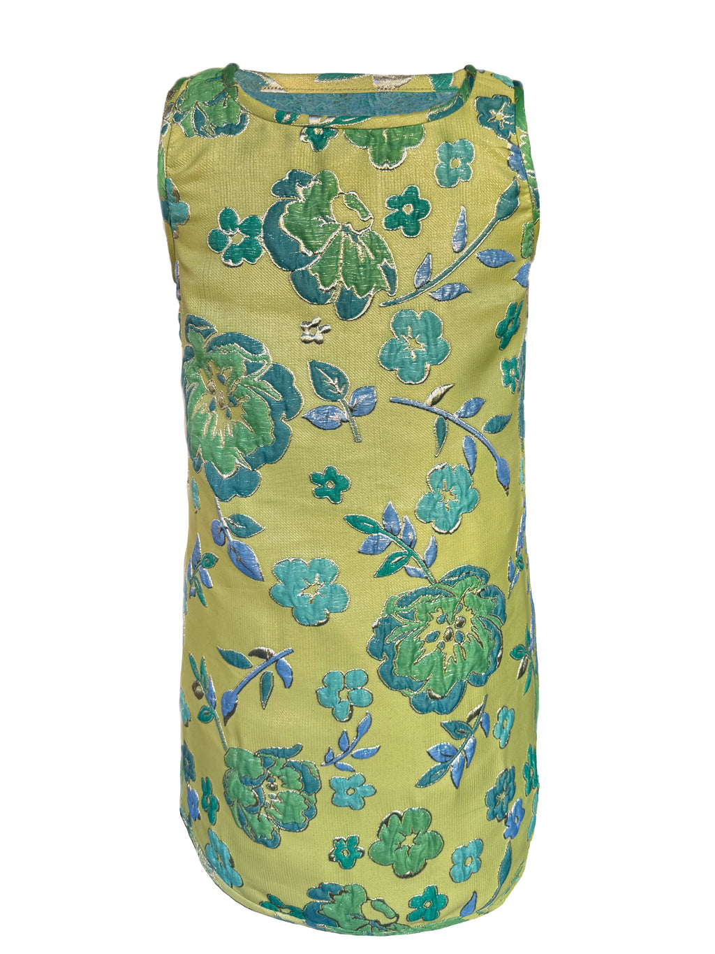 Monochrome Lime Green Jacquard Swing Swing Dress - Arianne Elmy