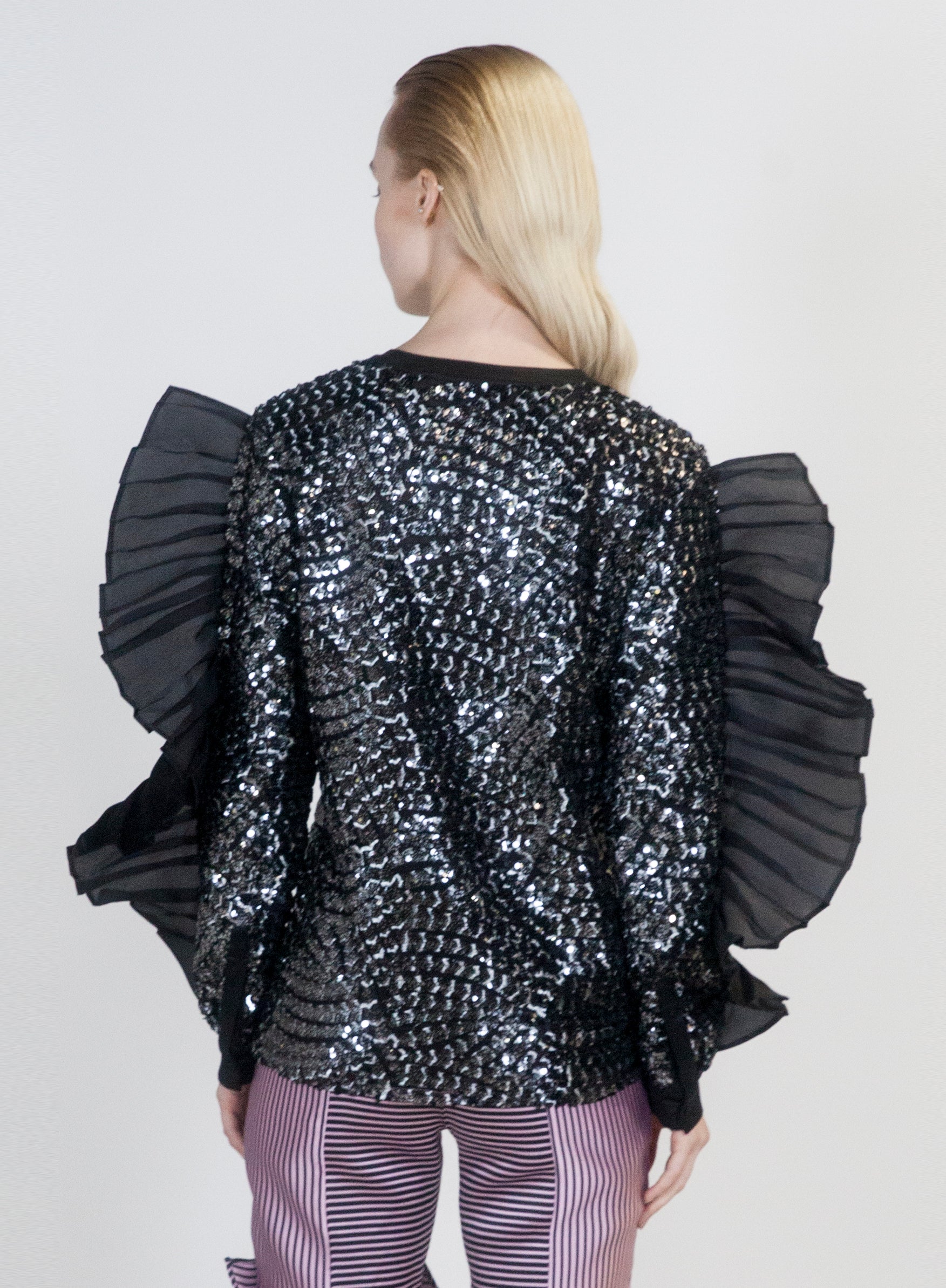 Sequins Oversized Ruffle Top - Arianne Elmy