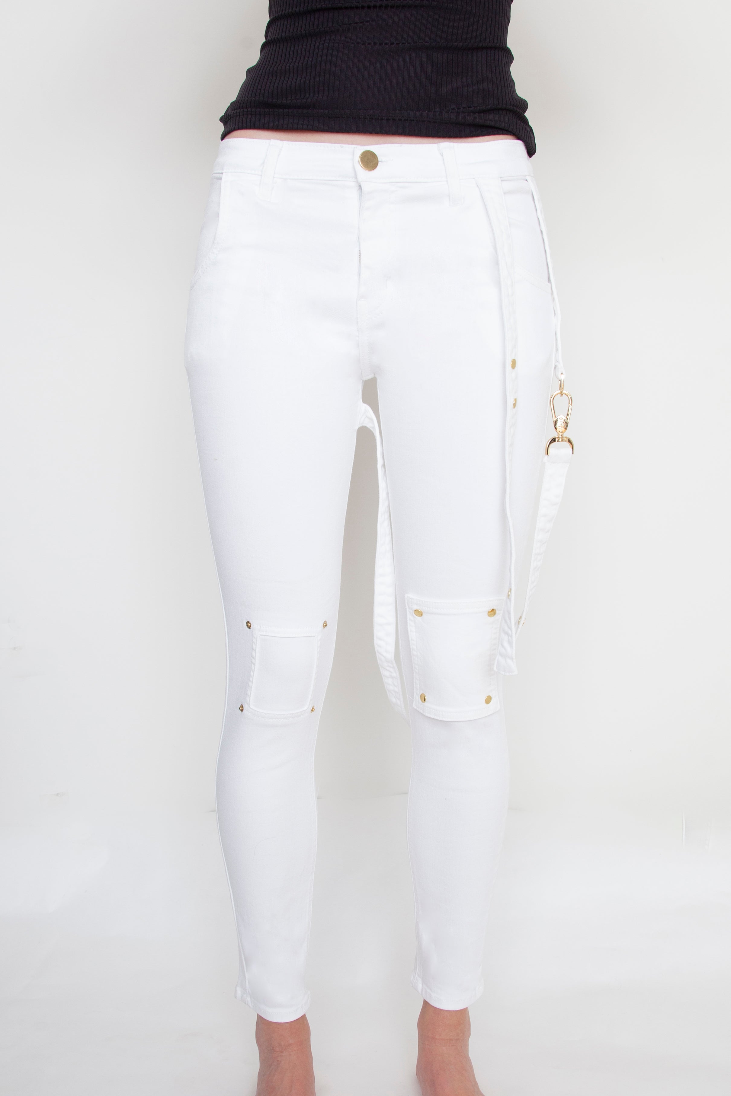White Strappy Jeans For Charity - Arianne Elmy