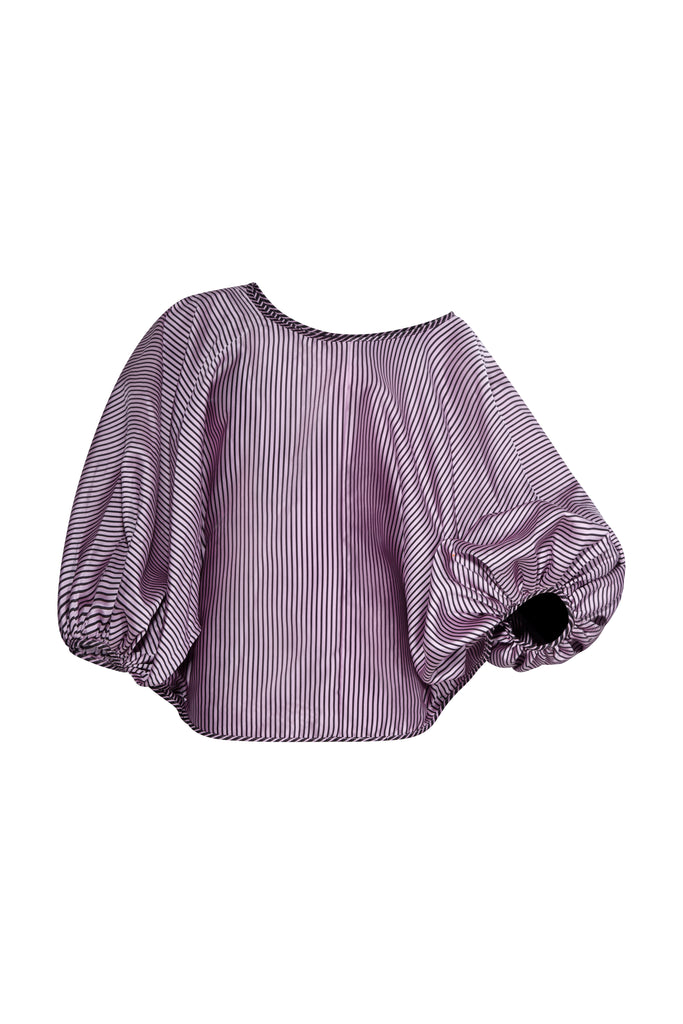 Purple and Black Striped Party Blouse - Arianne Elmy