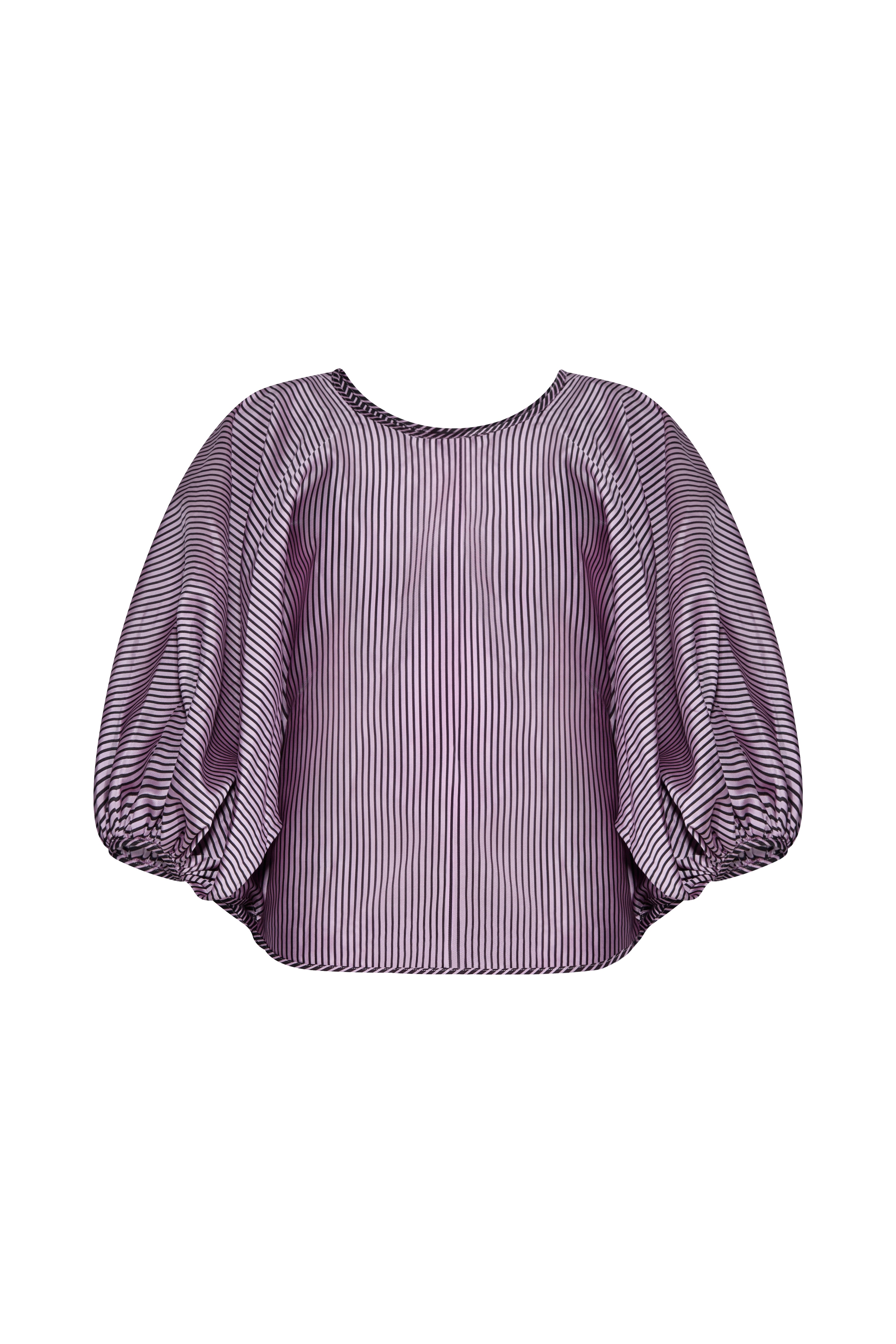 Purple and Black Striped Party Blouse - Arianne Elmy