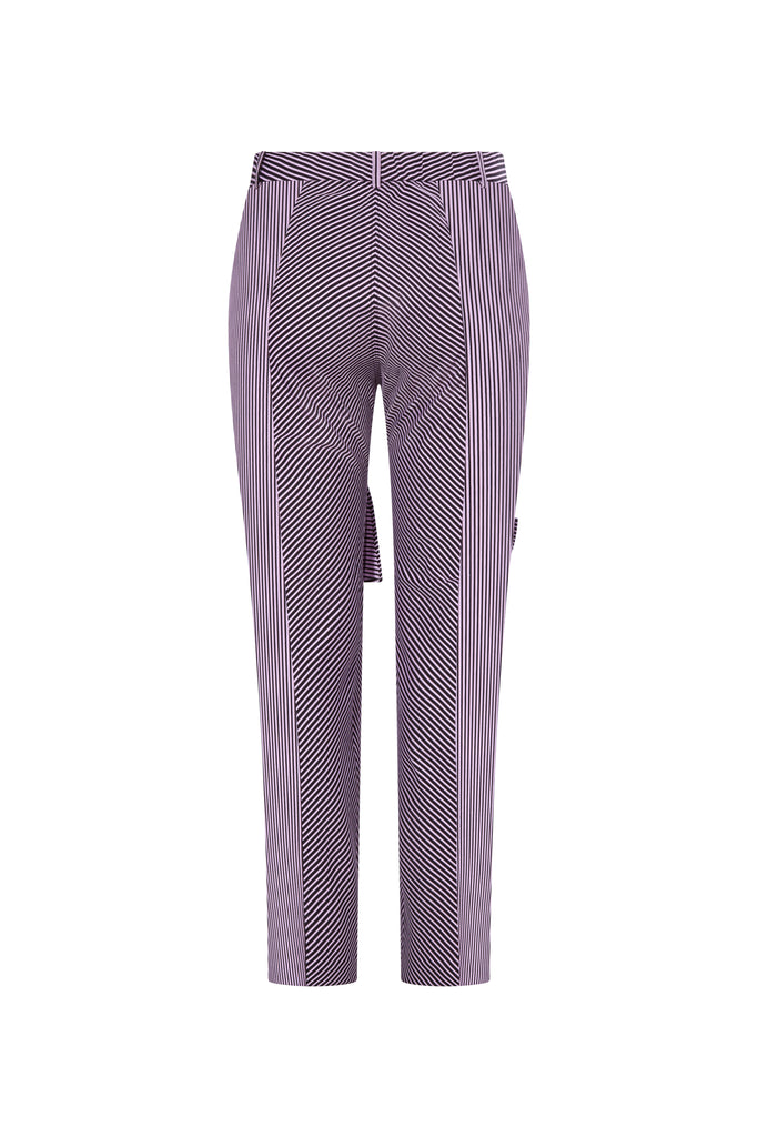 ( Size 16-26) Stretch Purple and Black Striped Dance Pants - Arianne Elmy