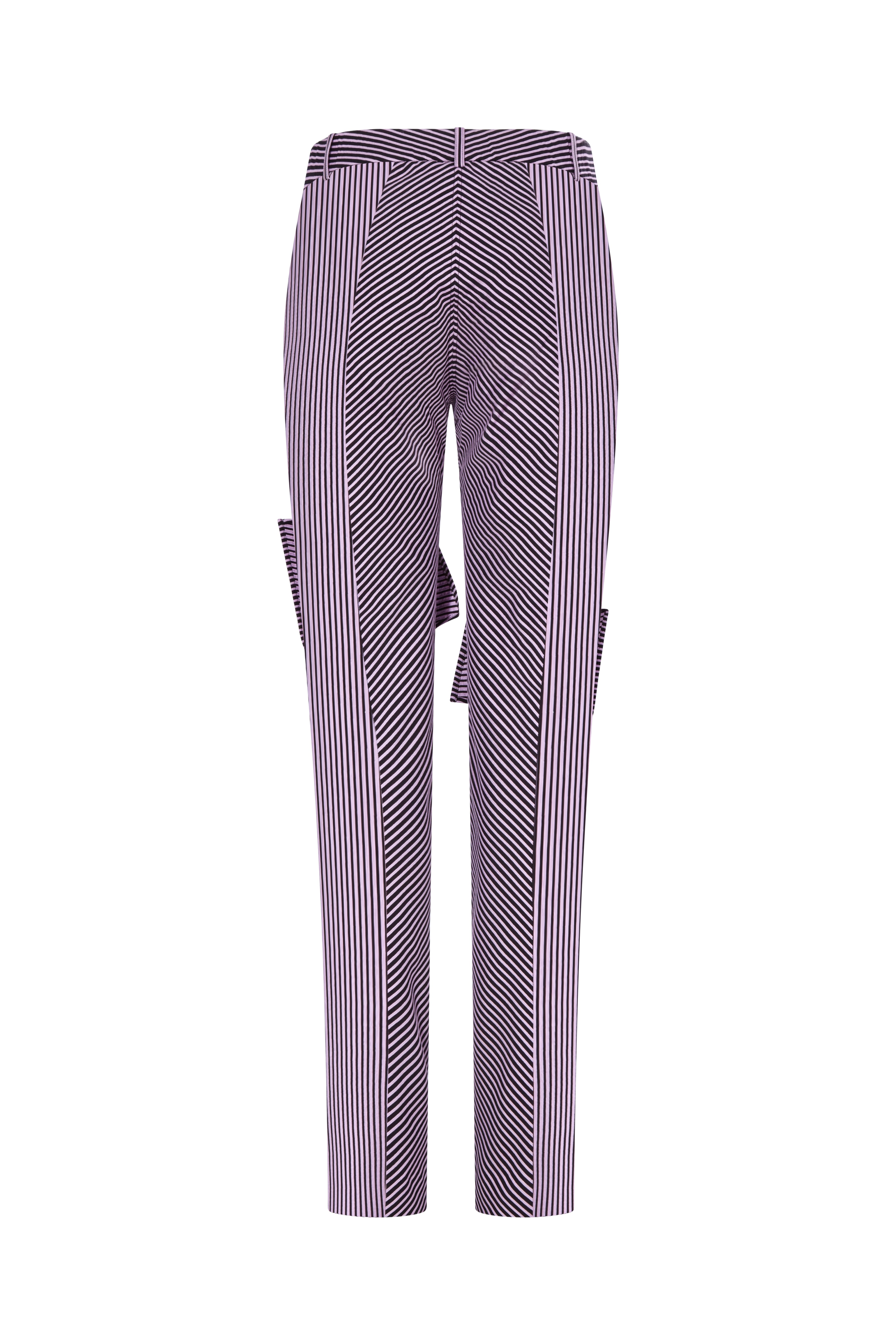 ( Size 00-14) Stretch Purple and Black Striped Dance Pants - Arianne Elmy